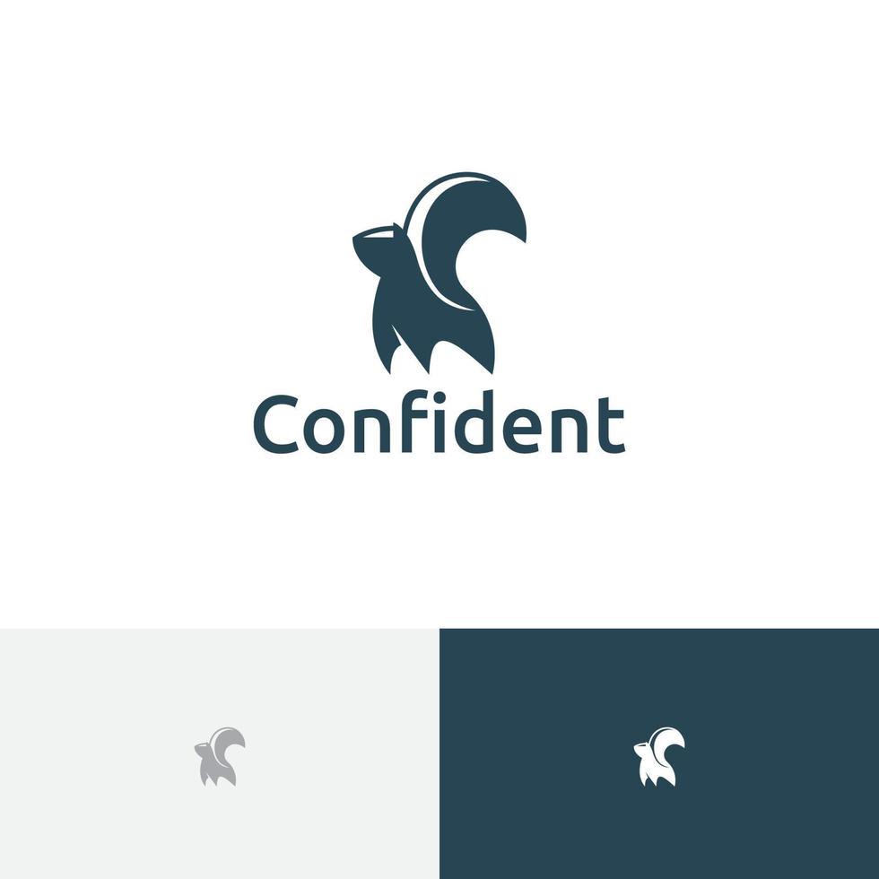 Skunk Standing Confident Cute Little Animal Logo vector