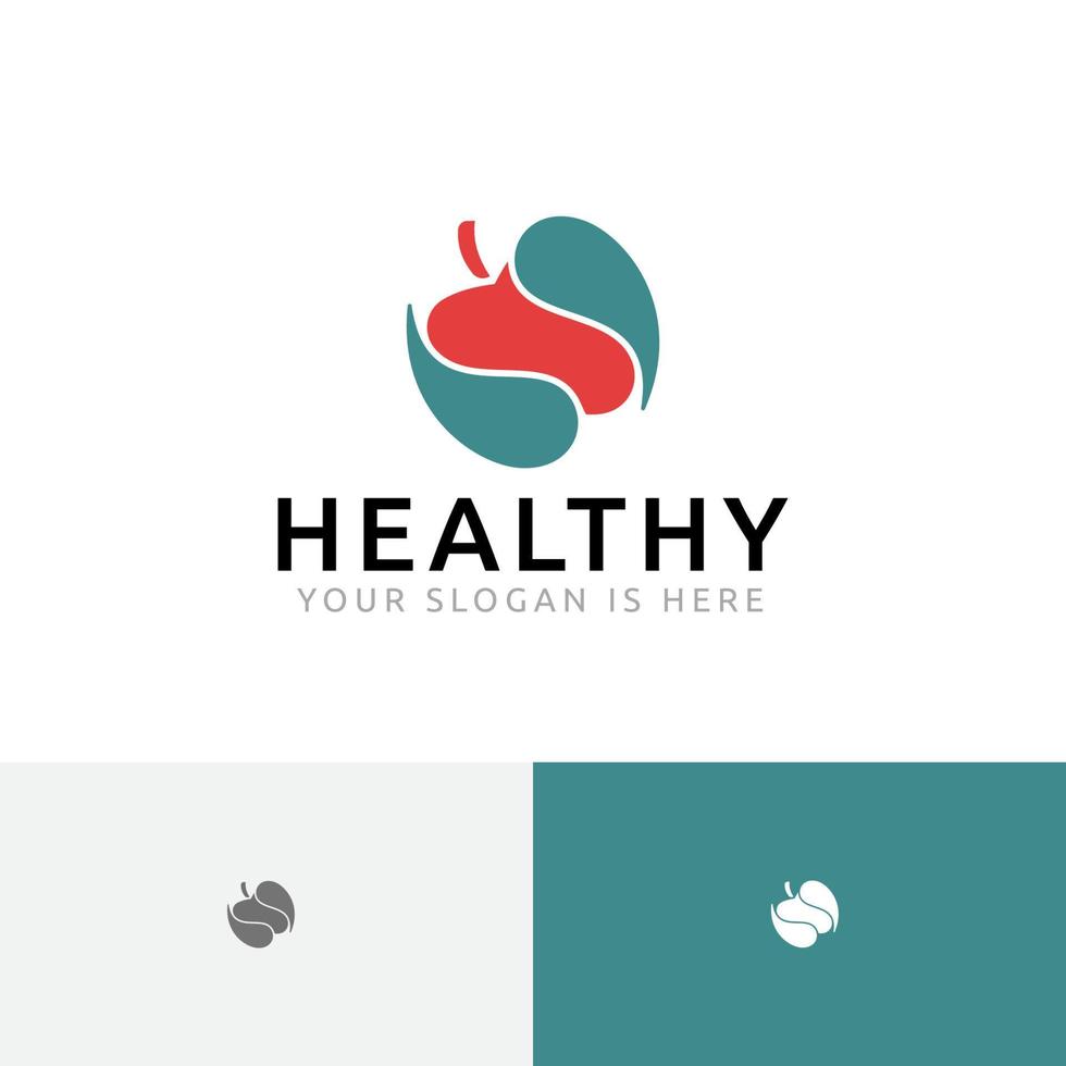 Healthy Food Apple Fruit Balance Nutrition Logo vector
