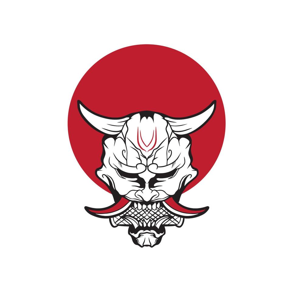 Oni japanese devil mask, Vector illustration