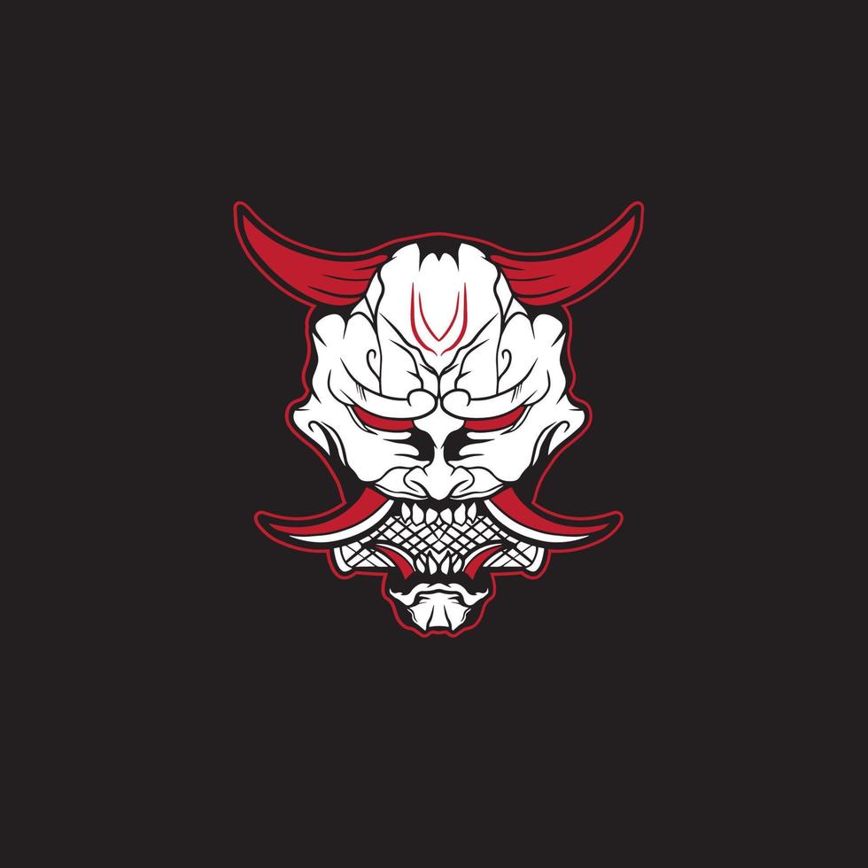 Oni japanese devil mask, Vector illustration