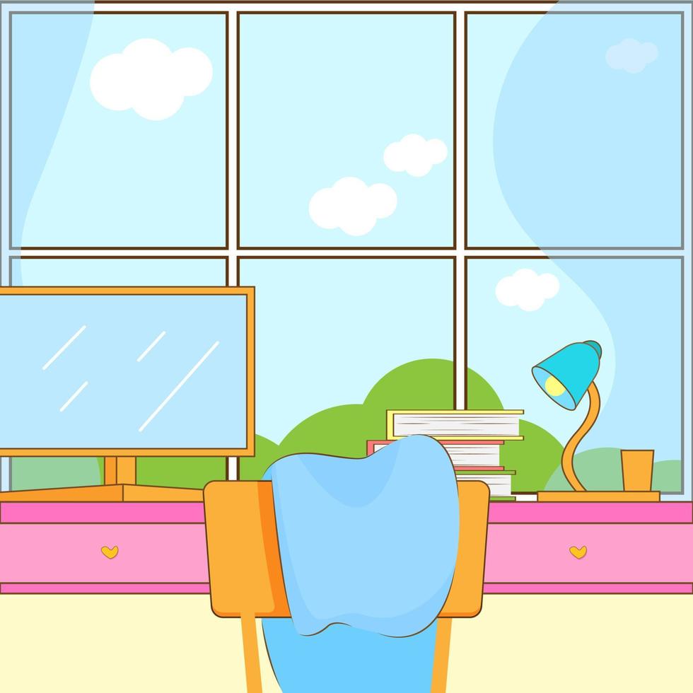study working space view vector