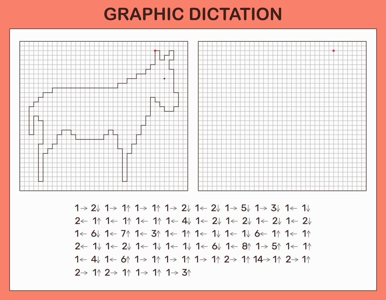 Graphic dictation. Educational games for kids. vector