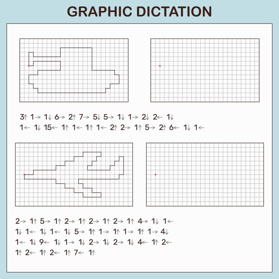 Graphic dictation. Educational games for kids. vector