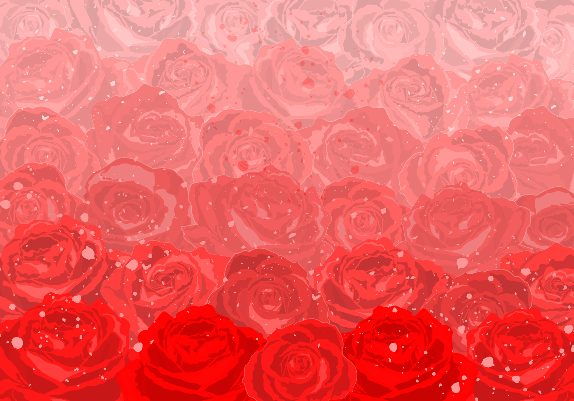 Beautiful modern wallpaper with red and pink roses. Vector illustration