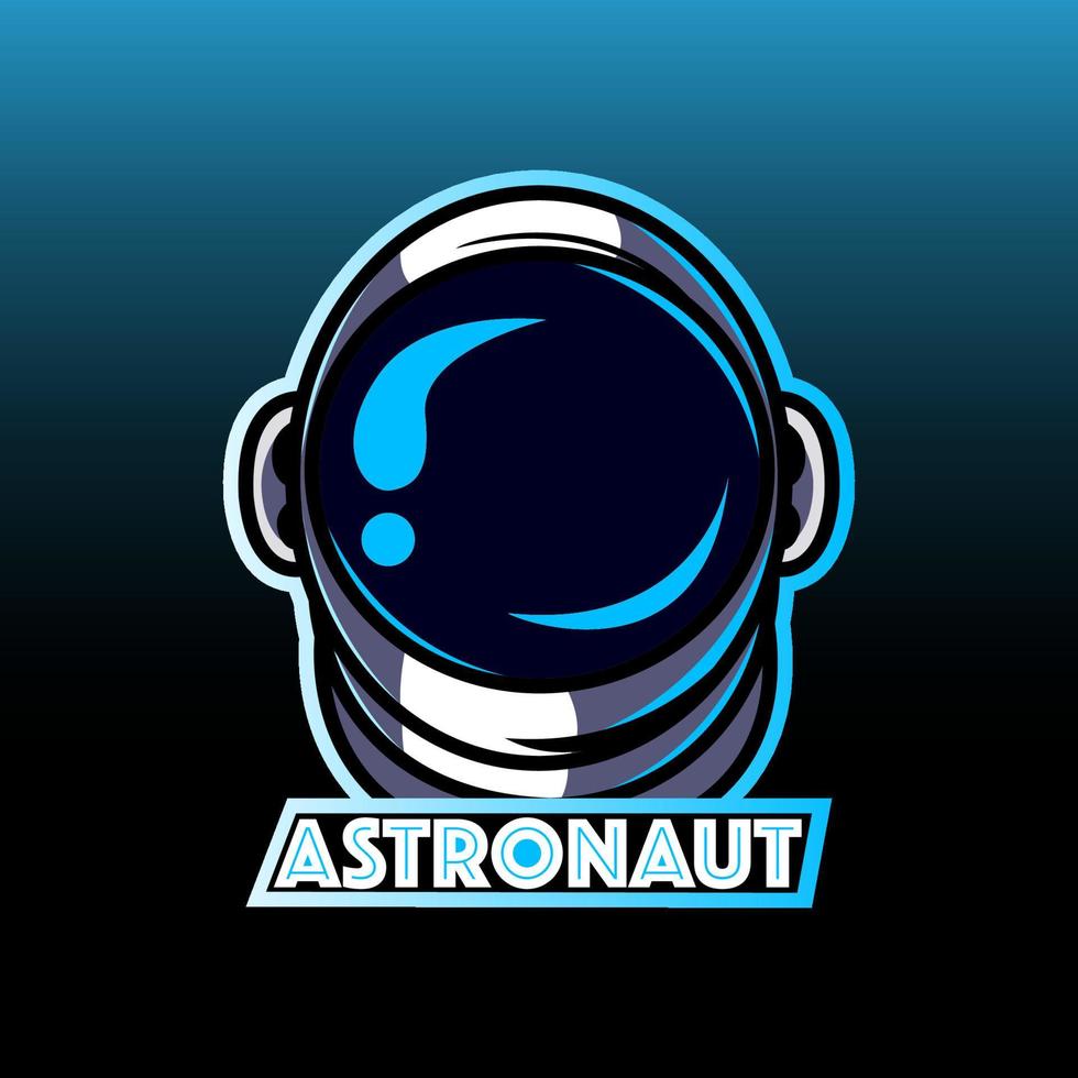 astronauta cabeza esport logo mascota vector ilustración