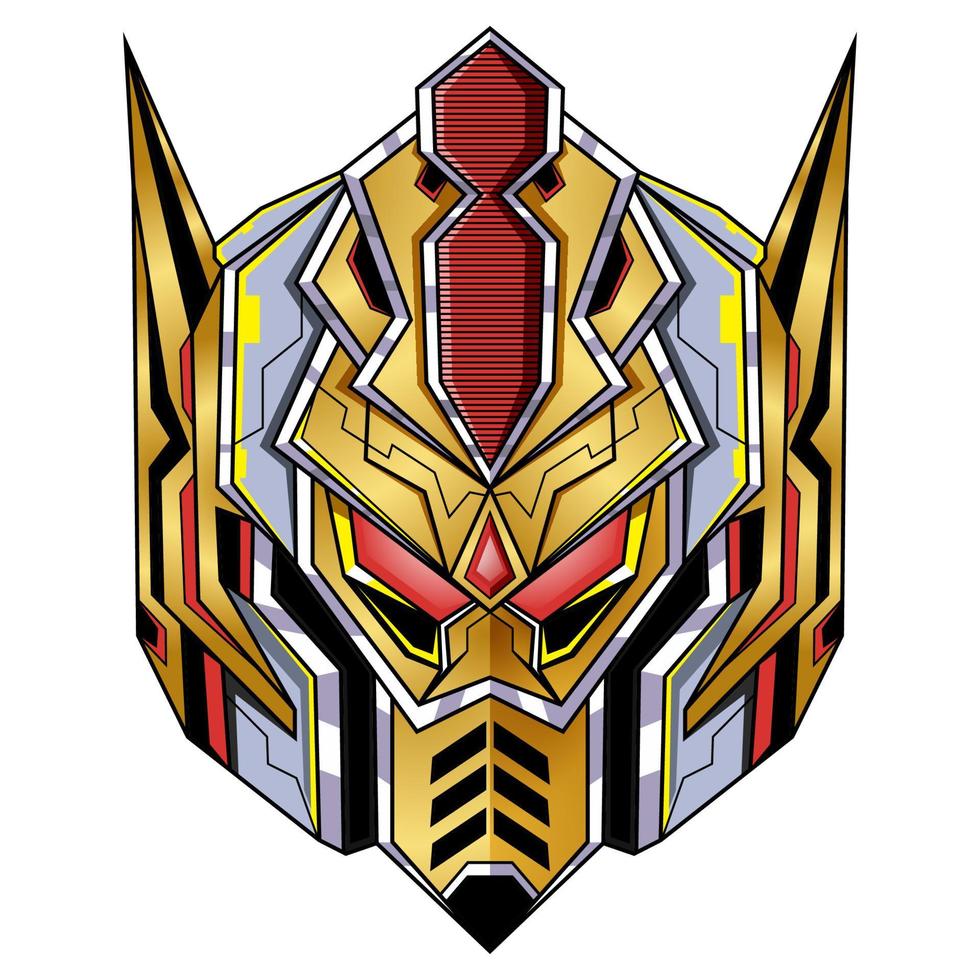 Robot head mascot logo design vector