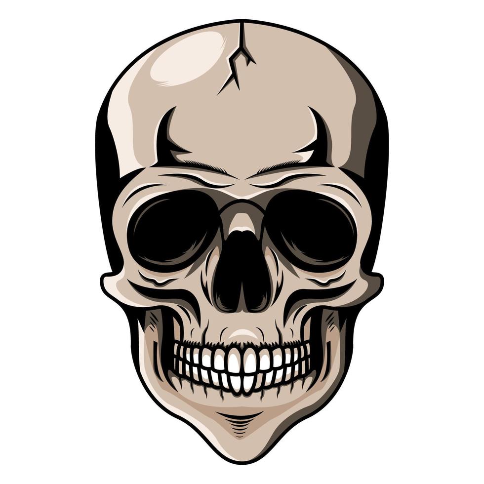 diseño del logotipo de la mascota de la cabeza del cráneo vector