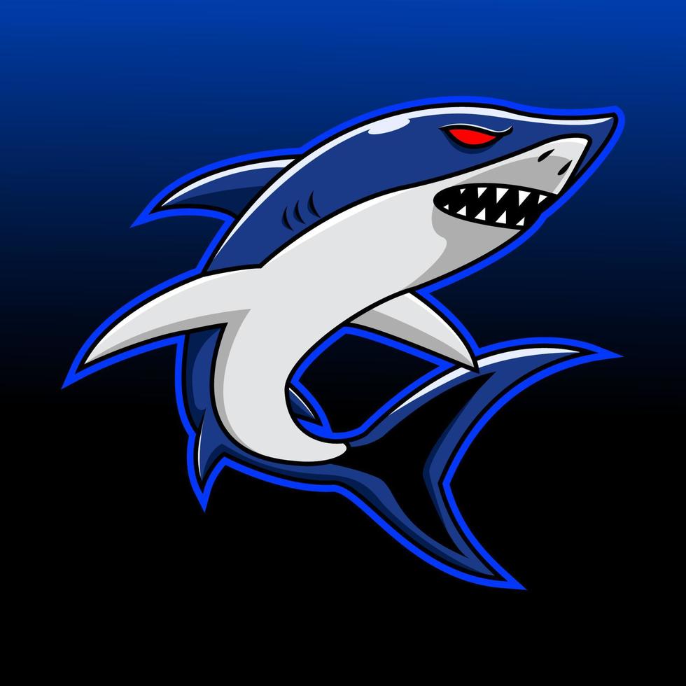 Shark esport mascot logo design vector