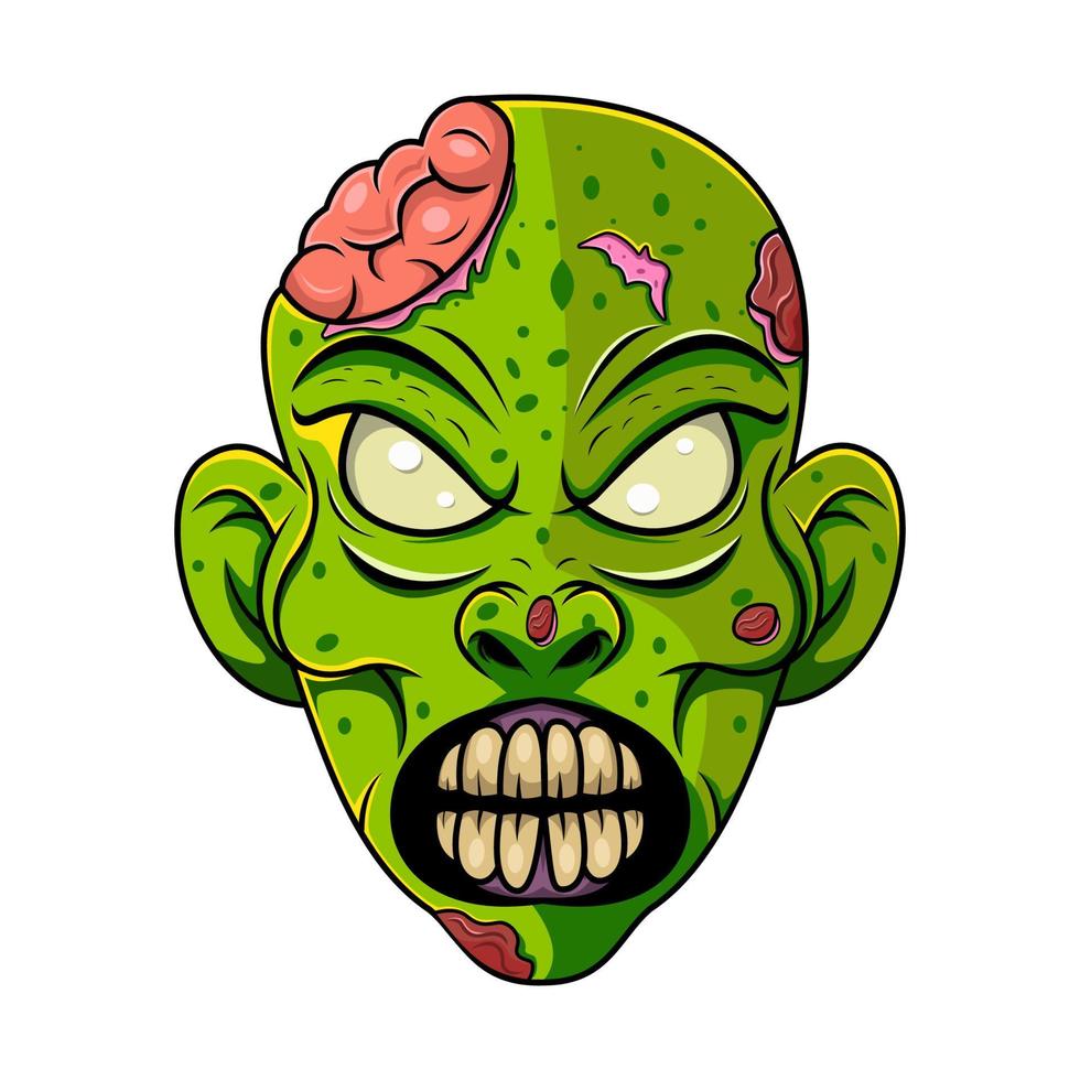 diseño de logotipo de mascota de cabeza de zombi vector