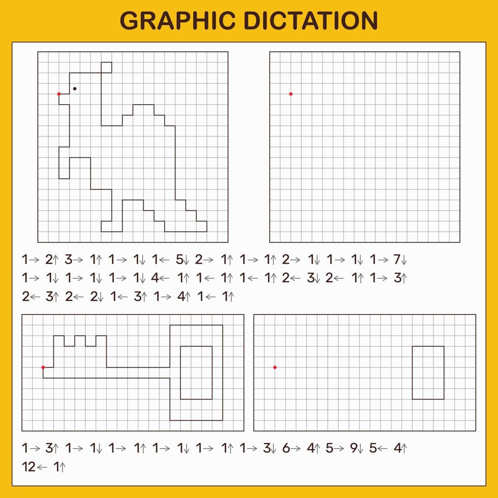 Graphic dictation. Educational games for kids. vector