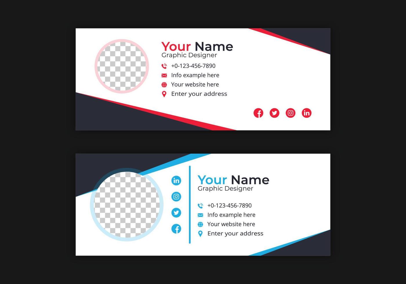 Simple Modern Email Signature Design Template Free Vector Art