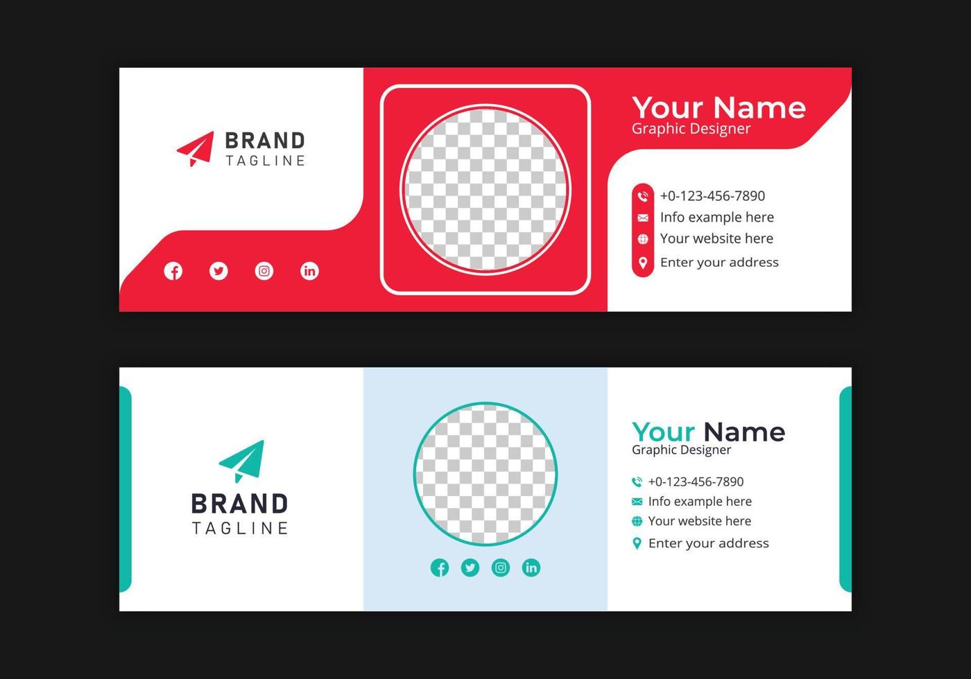 Simple Modern Email Signature Design Template Free Vector Art