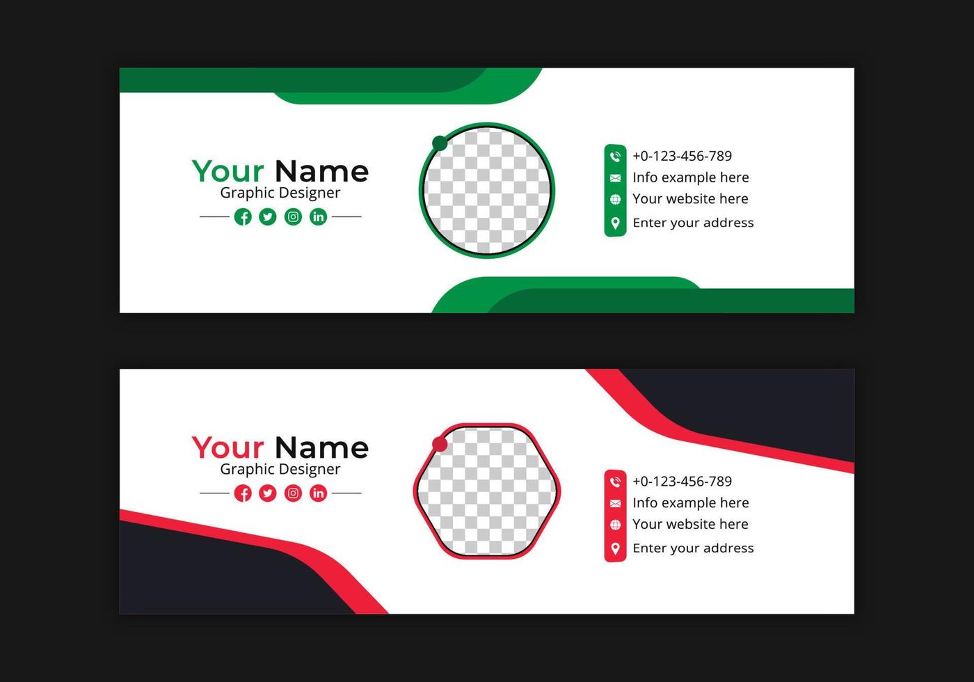 simple modern email signature design template free vector art