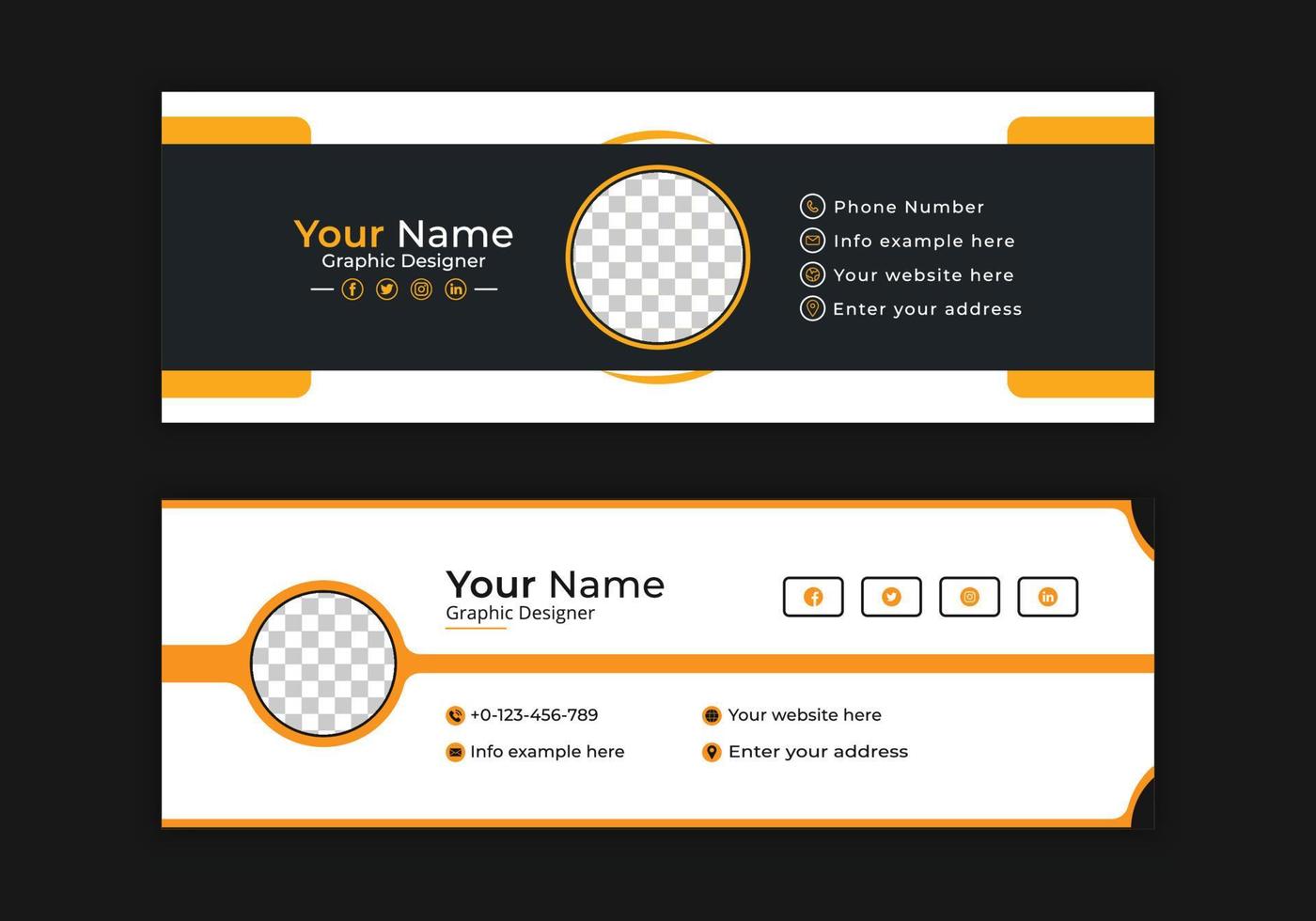 simple modern email signature design template free vector art