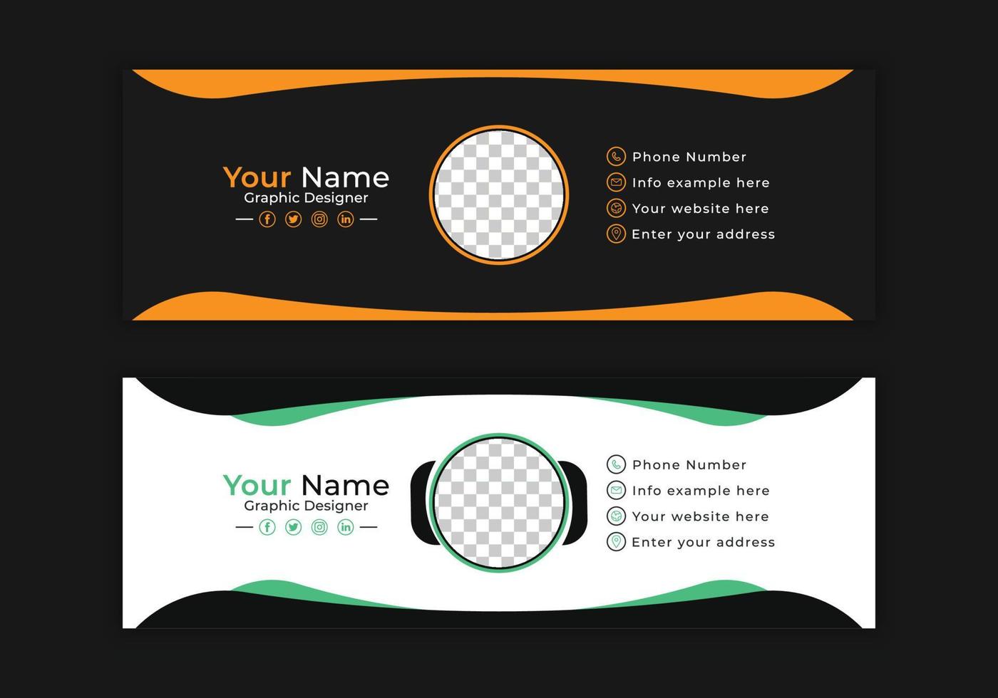 simple modern email signature design template free vector art