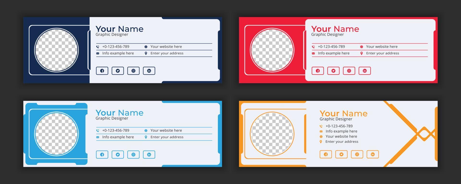 simple modern email signature design template free vector art