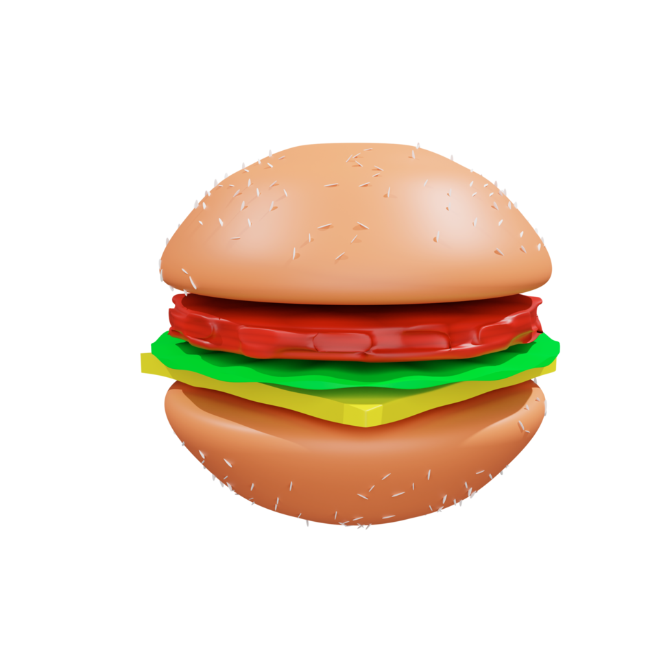 3D rendering of burger png