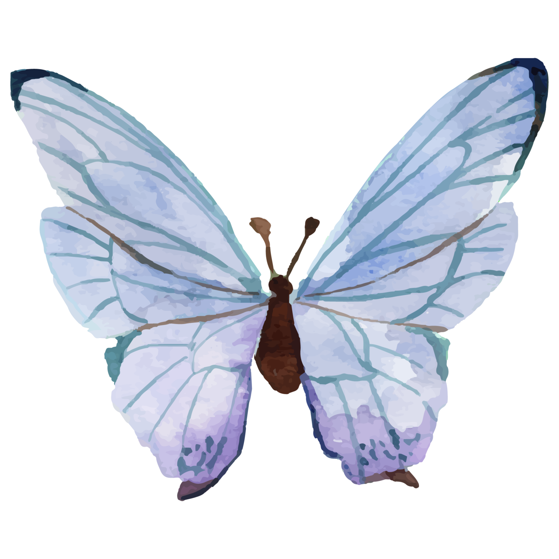 Watercolor Blue Purple Butterfly 10921895 PNG