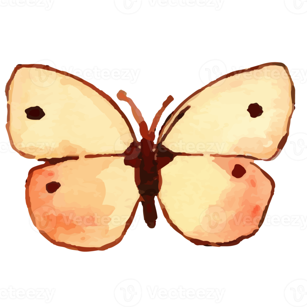 Watercolor Yellow Butterfly png