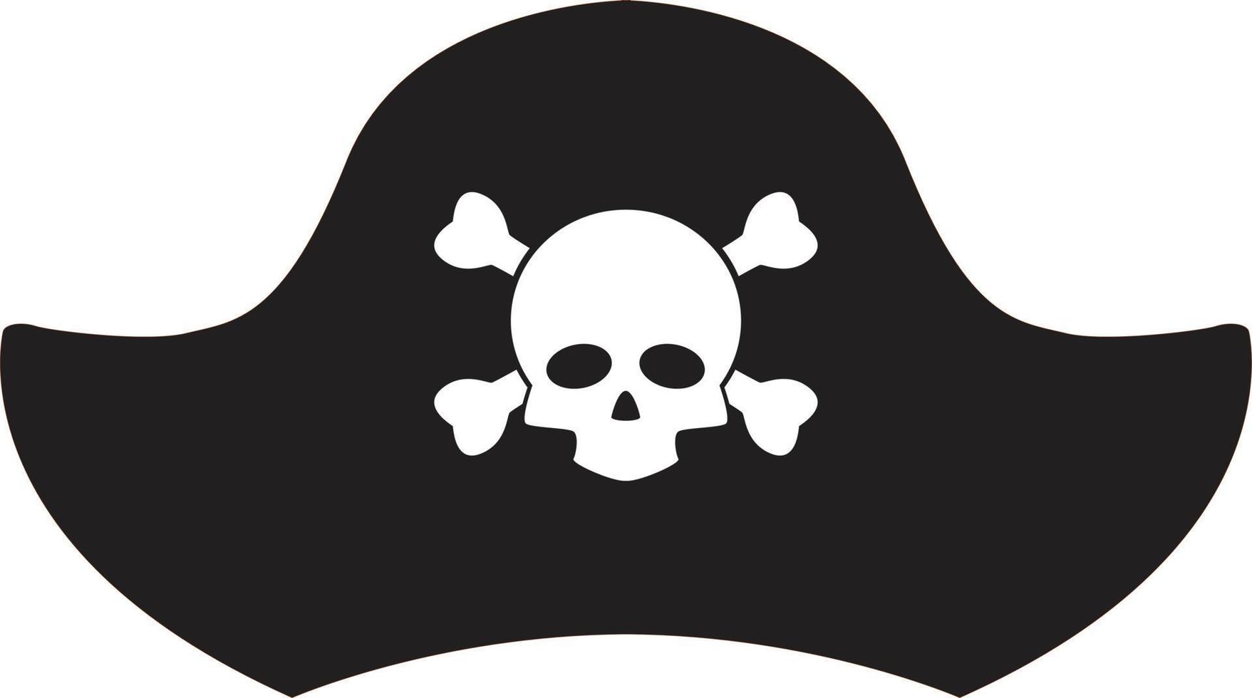 pirate hat icon on white background. pirate hat with skull and crossbones sign. flat style. vector