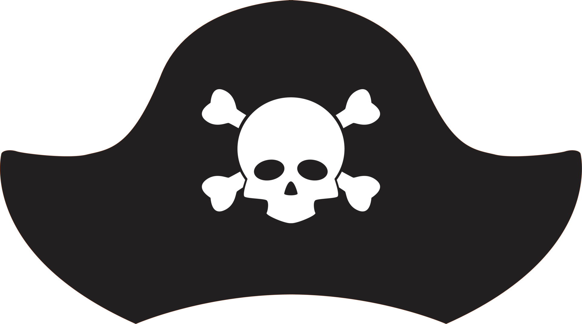 pirate hat icon on white background. pirate hat with skull and ...