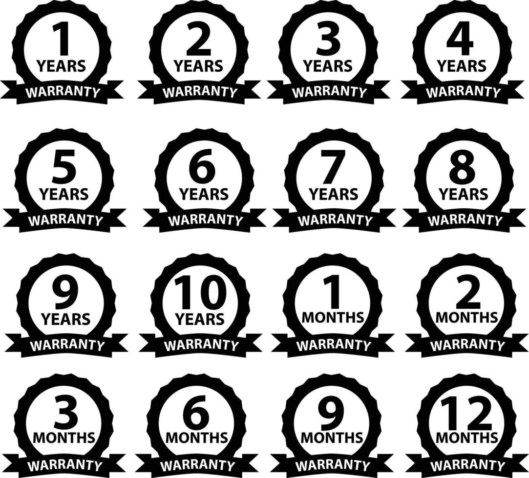 month and years warranty icon on white background. years and lifetime warranty label sign. warranty symbol. flat style. vector