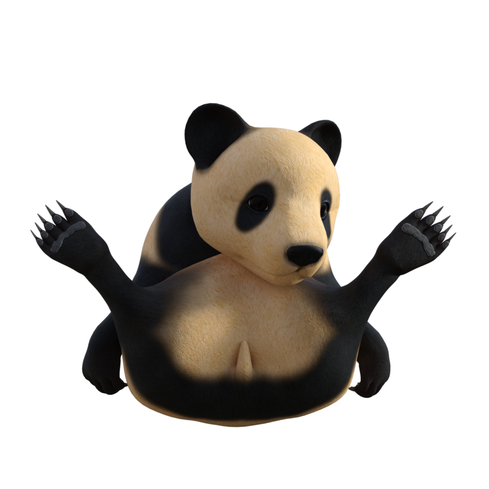 illustration 3d amusante de panda png