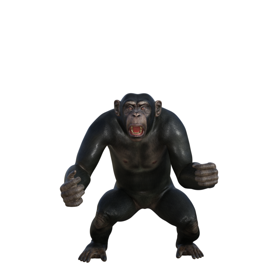 render 3d de chimpancé png