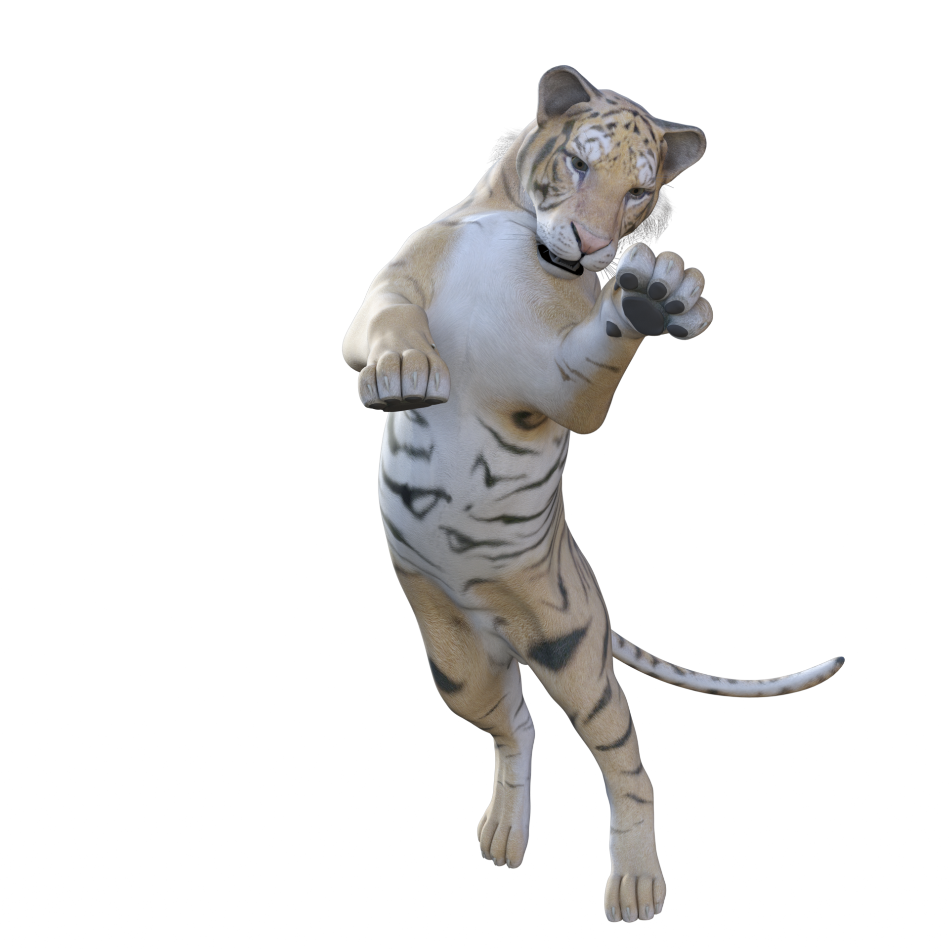Tiger 3d PNG, On The The Tiger Jumps Out Of The 3d Illustration, 3d Art, 3d  Rendering, Background PNG Image For Free Download