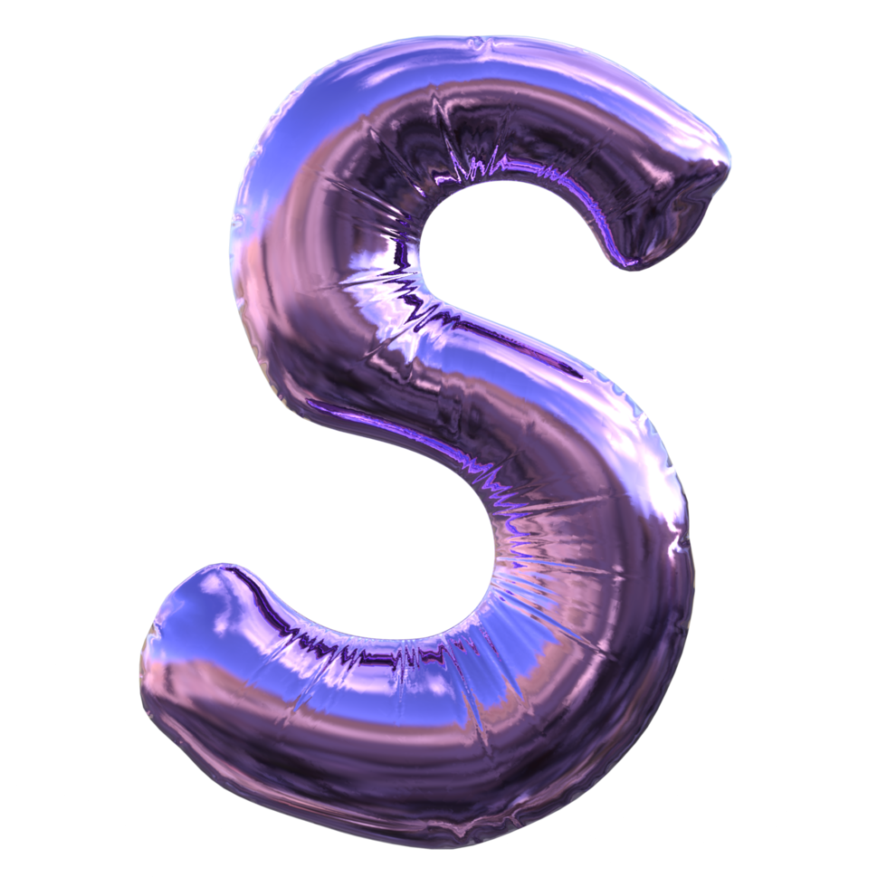 Números y letras de globo 3d png