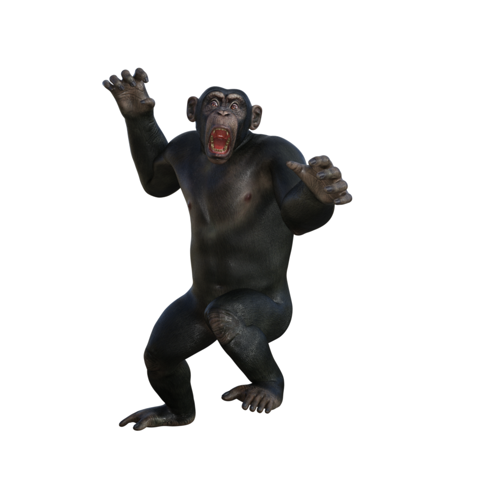 render 3d de chimpancé png