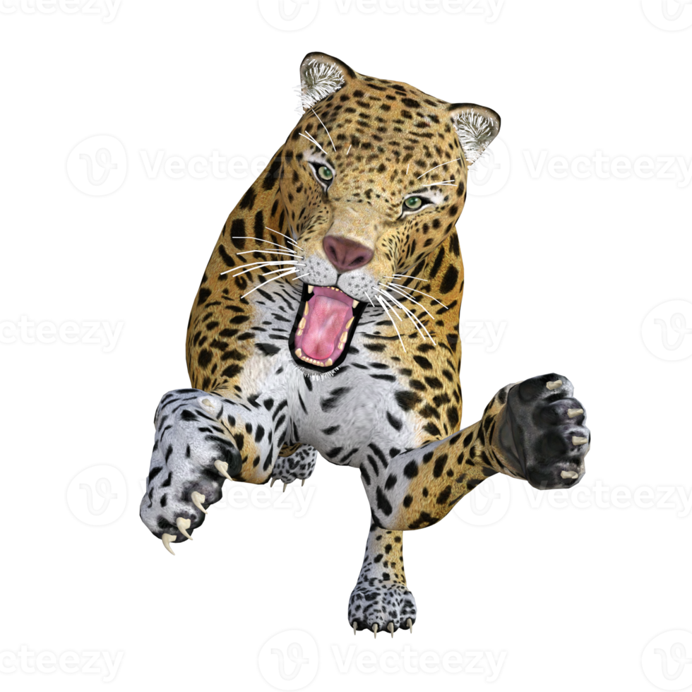 modelo de ilustración de pose 3d de jaguar png