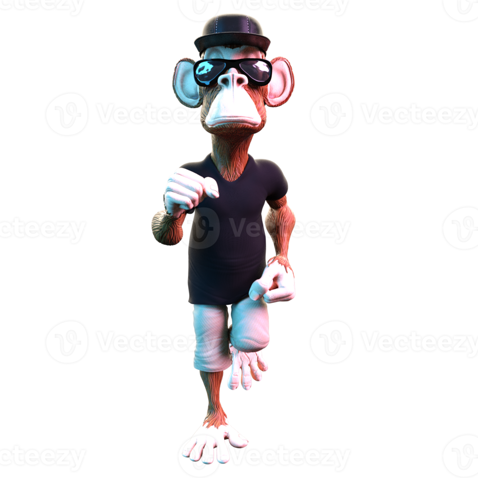 Fun monkey 3d illustration png