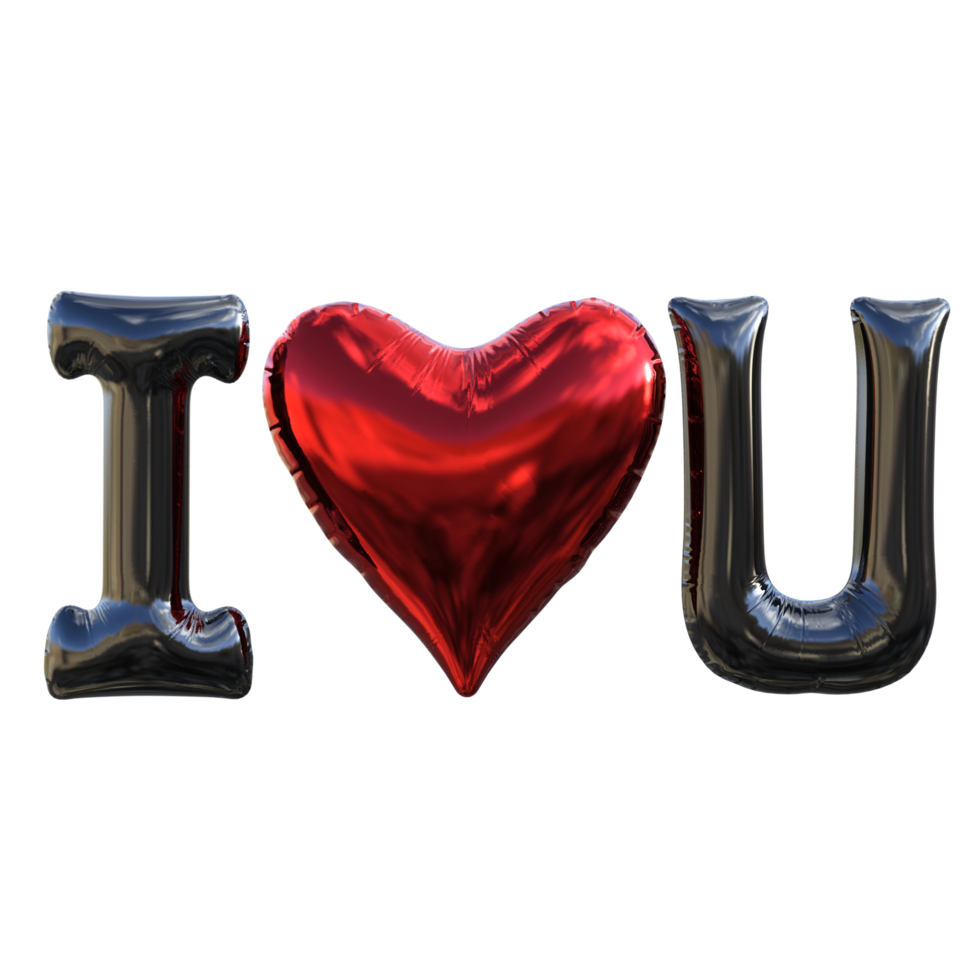 words from balloons 3d rendering png