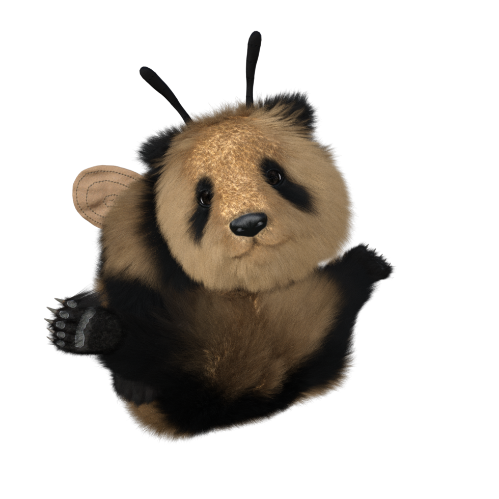 divertido, panda, 3d, ilustración png