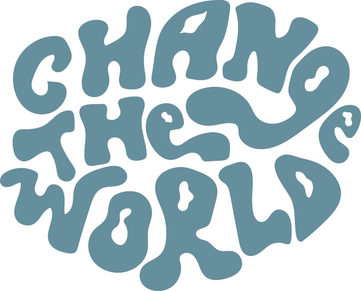 Change the world hand drawn lettering vector