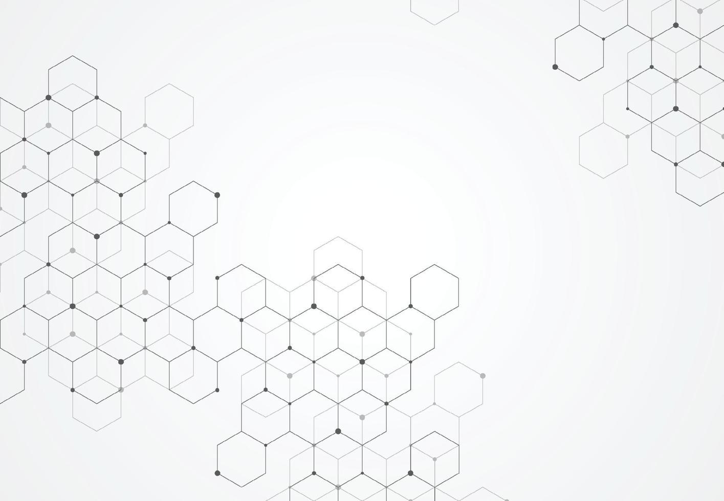 Abstract hexagonal molecular structures in technology background and science style. Medical design. Vector illustration