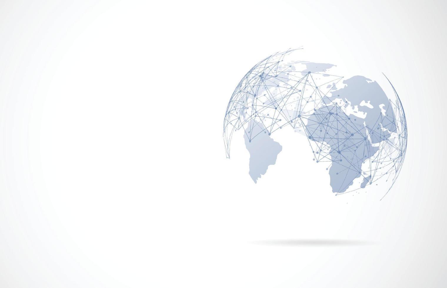 Global network connection. World map point and line composition concept of global business. Vector Illustration