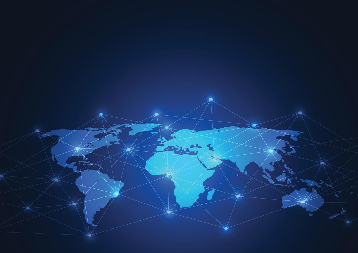 Global network connection. World map point and line composition concept of global business. Vector Illustration