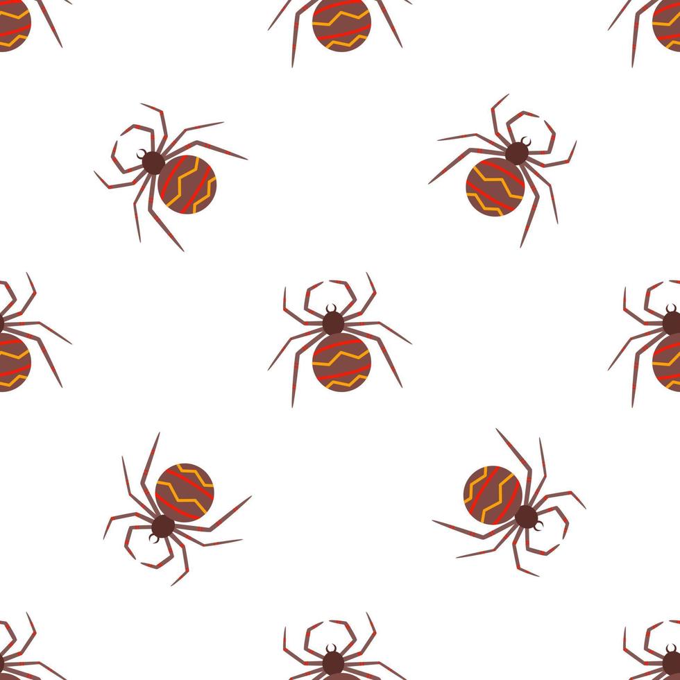 Children s seamless pattern with spiders on a white background. vector