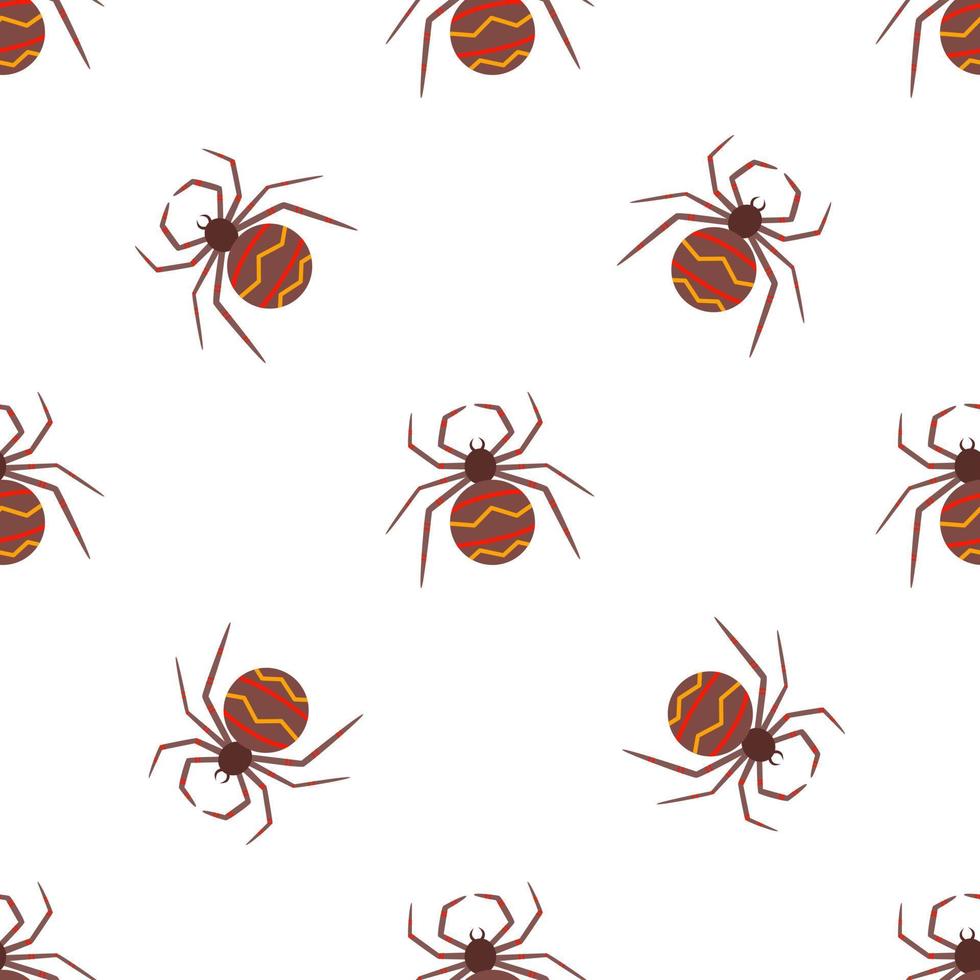 Children s seamless pattern with spiders on a white background. vector