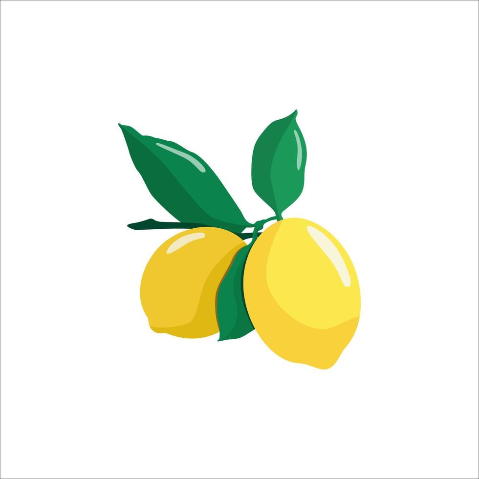 The one flat yellow lemon vector