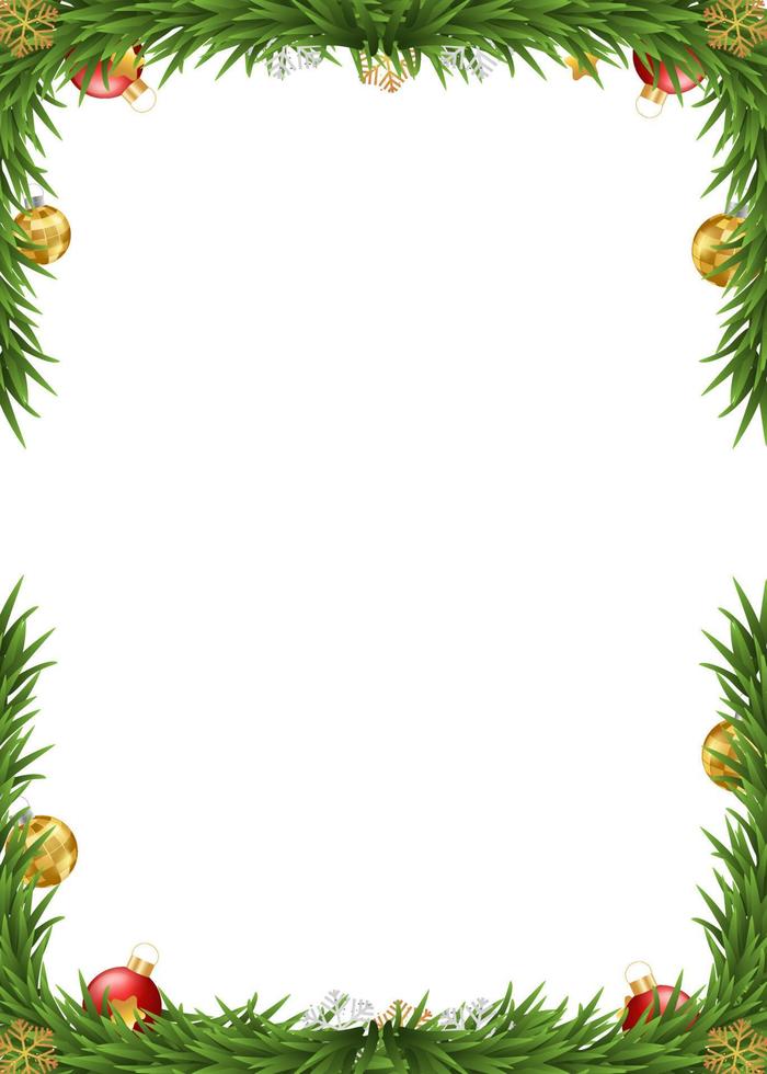 Premium Vector  Greenery christmas garland wreath merry christmas circle  border with golden line nature frame with fir branches isolated on white  background vector decoration design