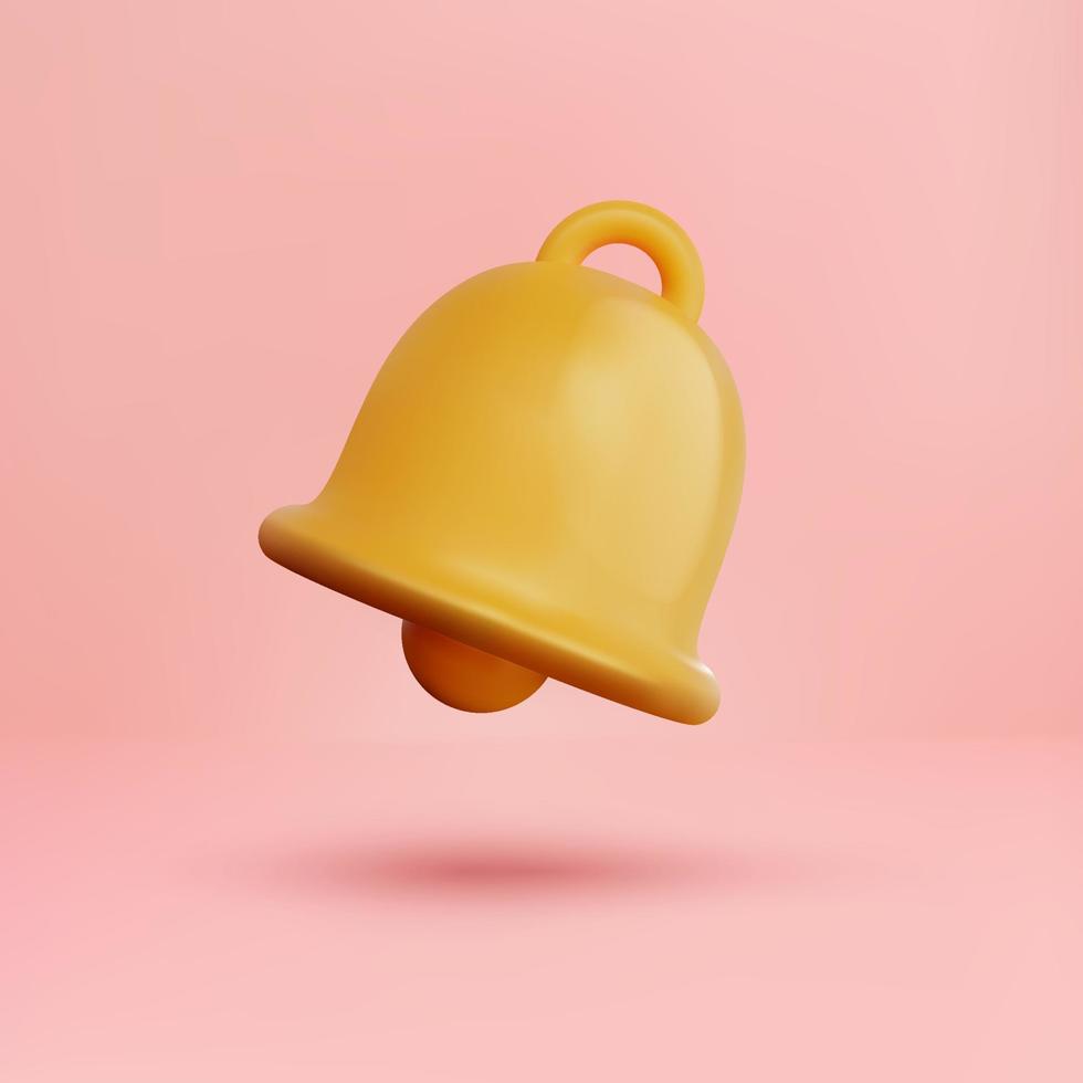 cute 3d notification bell vector