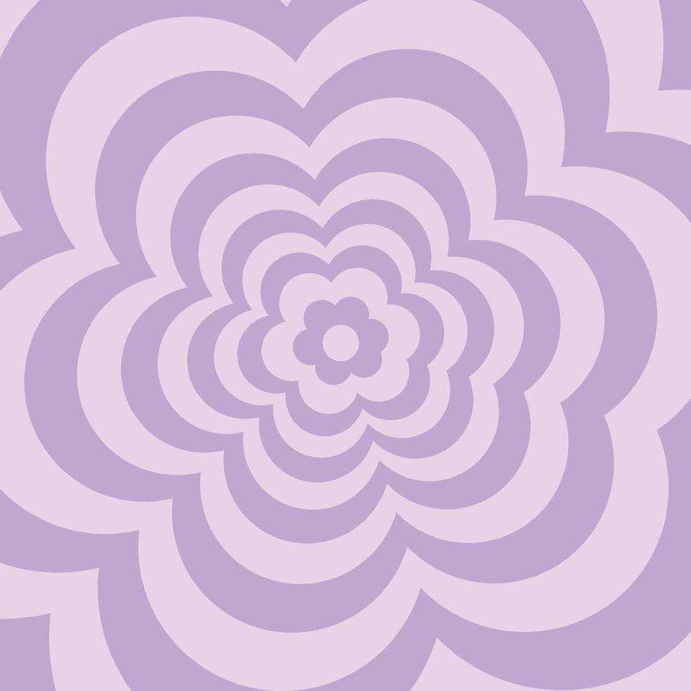 Aesthetic retro daisy flower background in trendy y2k 90s style. Gradient lilac purple pastel layer color vector