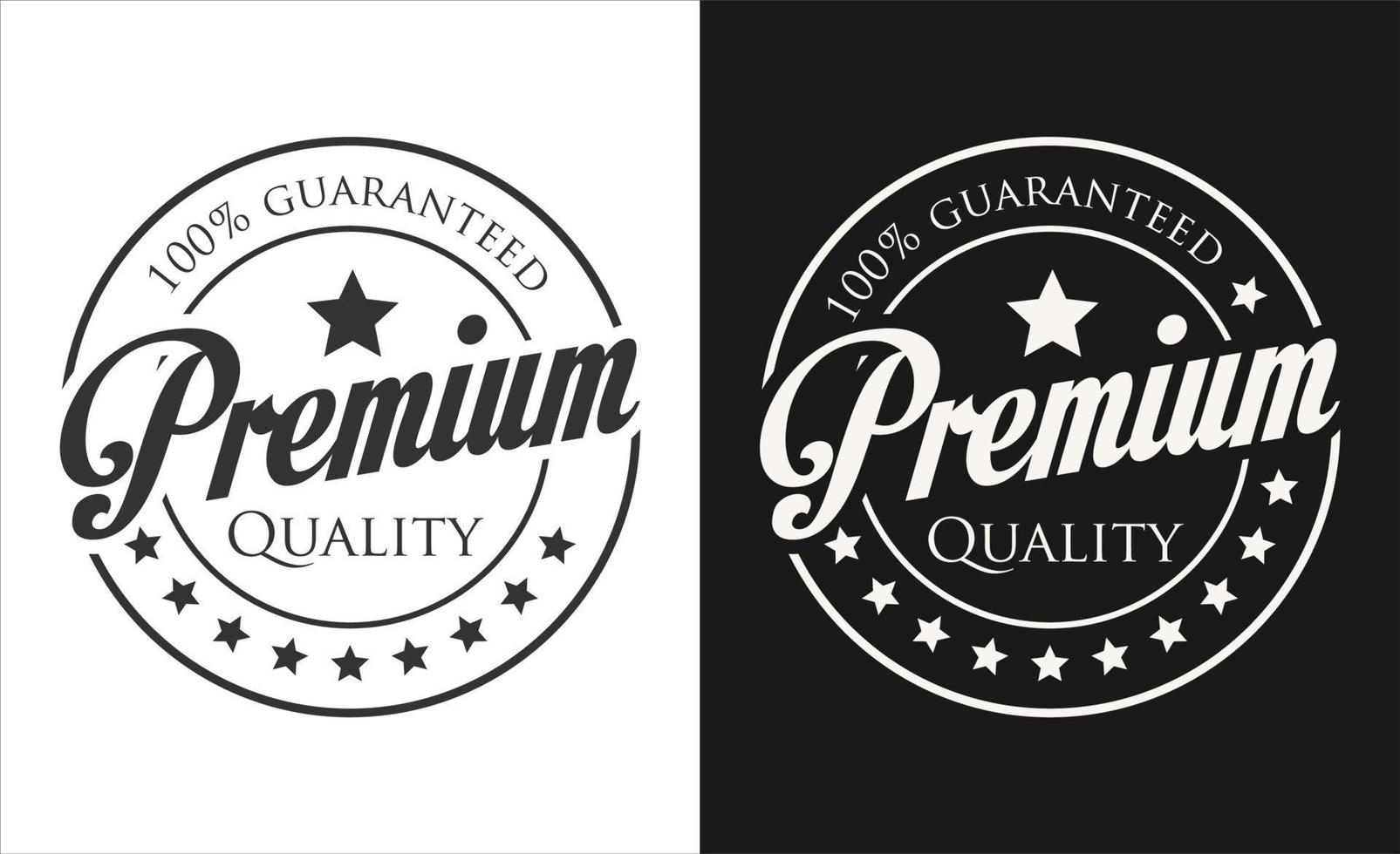 Premium quality retro vintage black and white badge vector