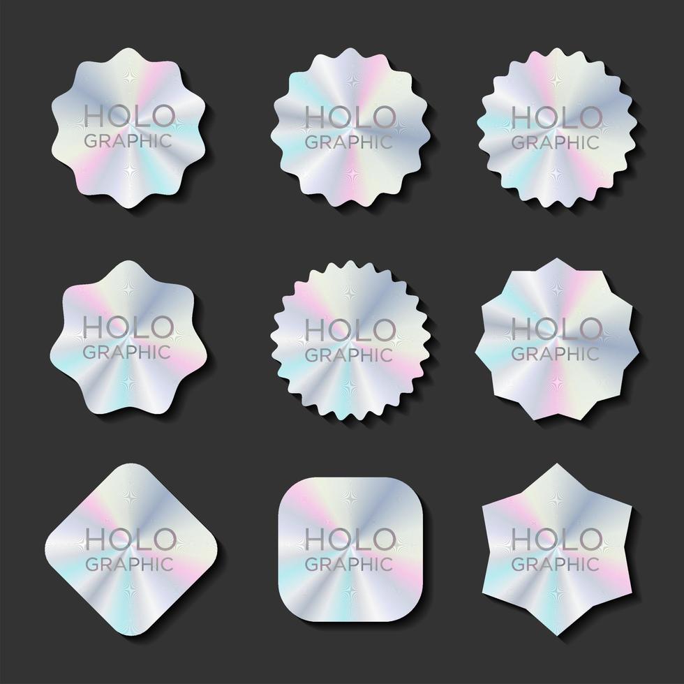 Hologram stickers or labels with holographic texture original product vector