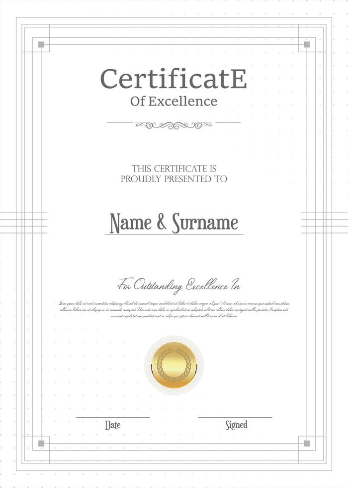 certificate or diploma retro vintage design vector