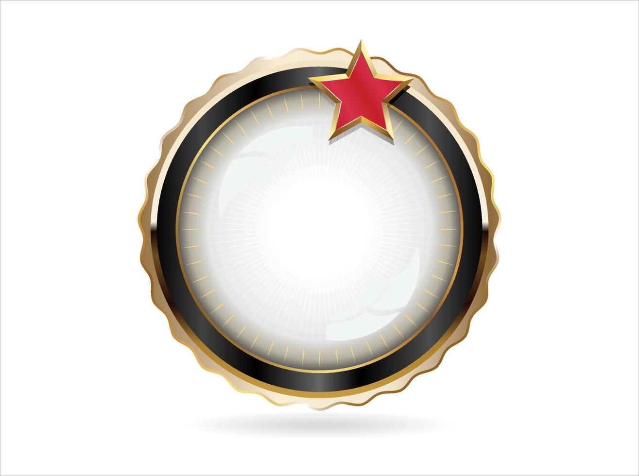 Golden badge retro style isolated on white background vector
