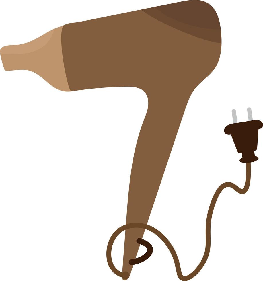 Brown hair dryer. Icon for hairdressers and stylists, beauty salons. Flat style. Vector. vector